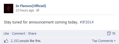 in flames announcement
