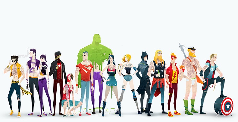 Οι ήρωες της Marvel και της DC μεταμορφώνονται σε rock star
