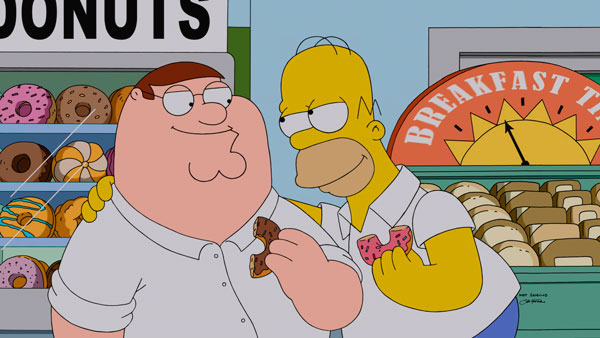 Δύο κλιπ από τη συνάντηση των Simpsons με το Family Guy