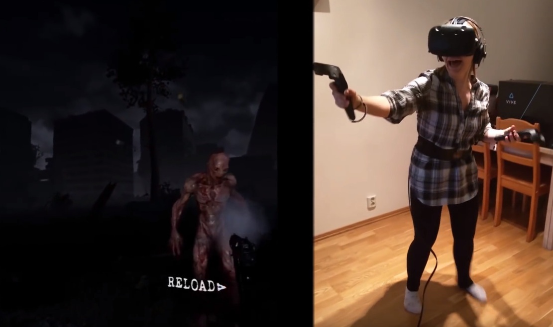 Κοπέλα παίζει horror video-game σε virtual reality και τρώει μεγάλη φρίκη!